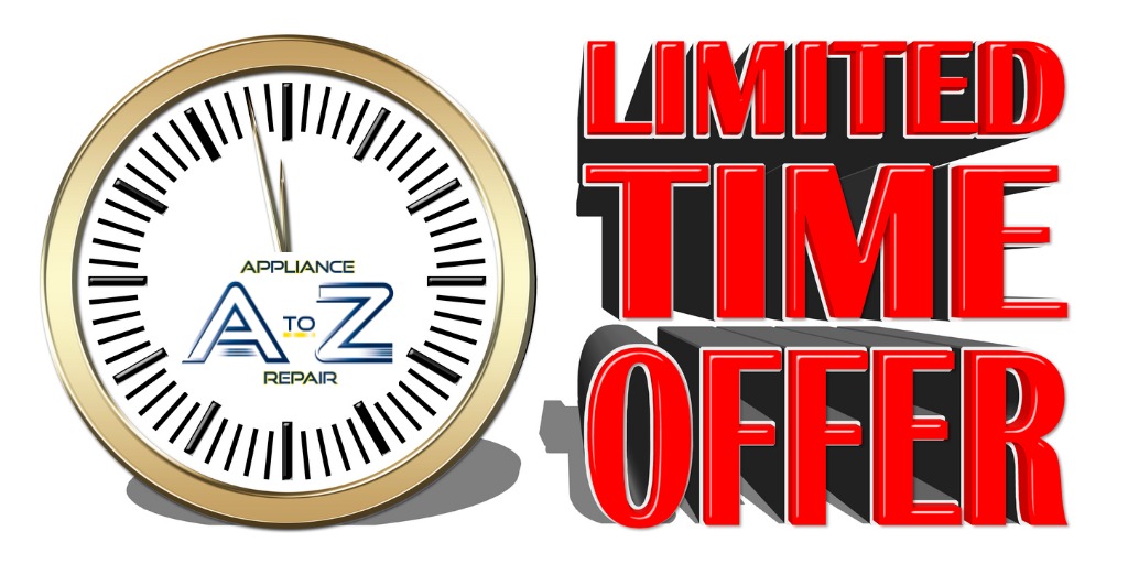 A clock with the words " limited time offer " on it.